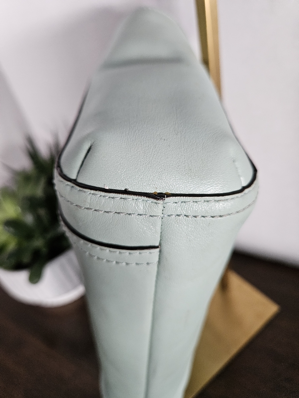 Coach Mint Green Glove Tanned Leather Legacy Basket Clutch Y2k - Picture 9 of 12